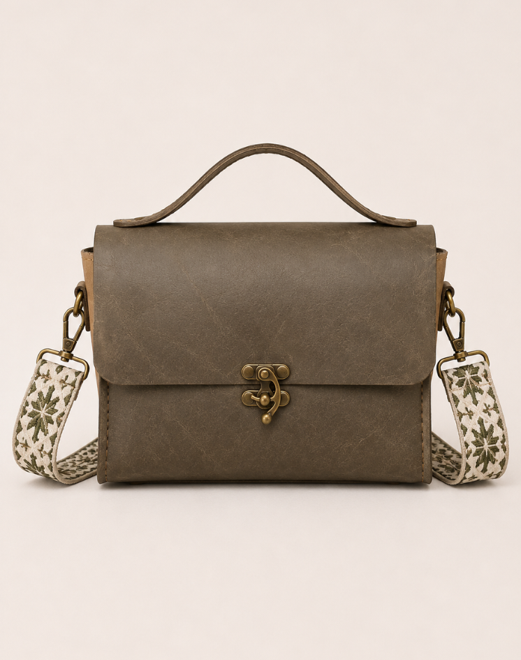 The Ilze <br> Olive-Grey Satchel