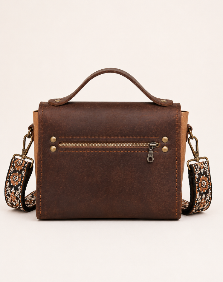 The Rita <br> Deep Brown Satchel
